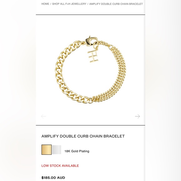 HOST PICK⭐️F&H Studios Gold Plated Chain Bracelet, Onyx Gem🖤from Em Davies 💕 - Picture 5 of 5